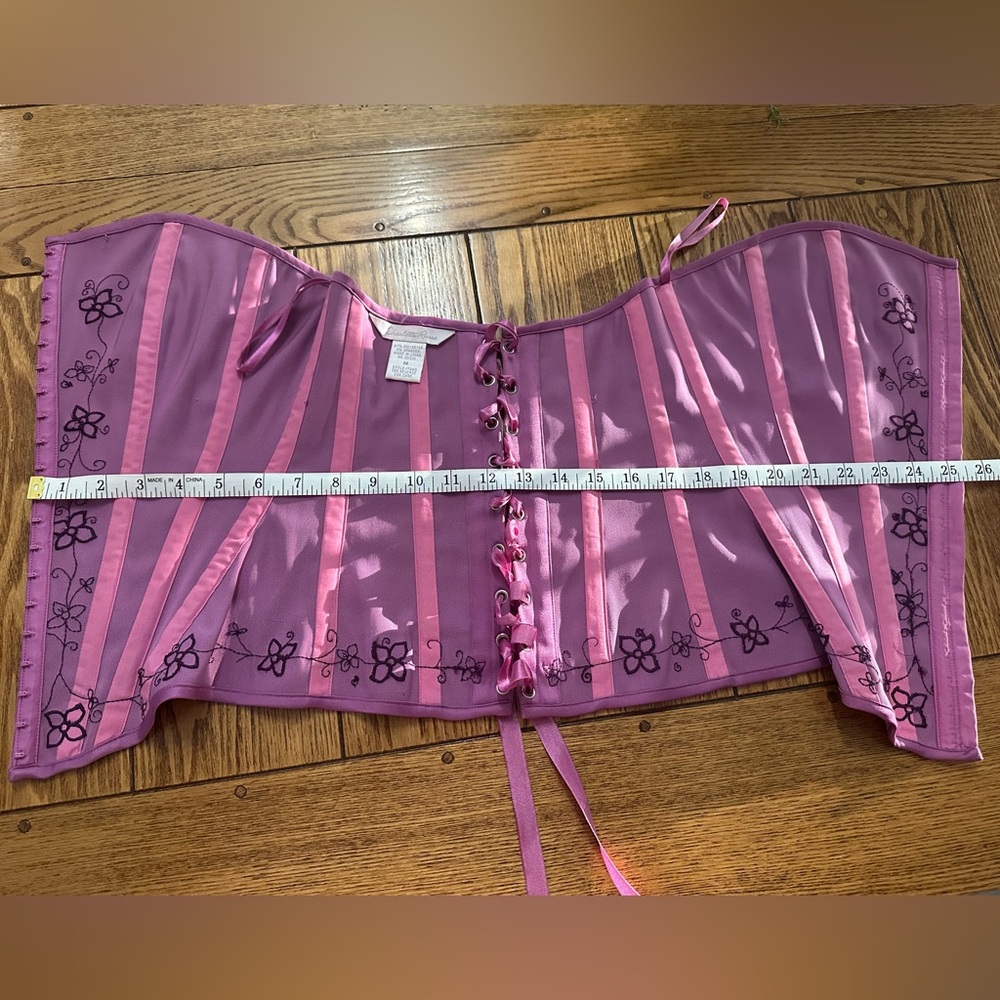 Charlotte Russe Plum Corset Top with Embroidery - Picture 7 of 9